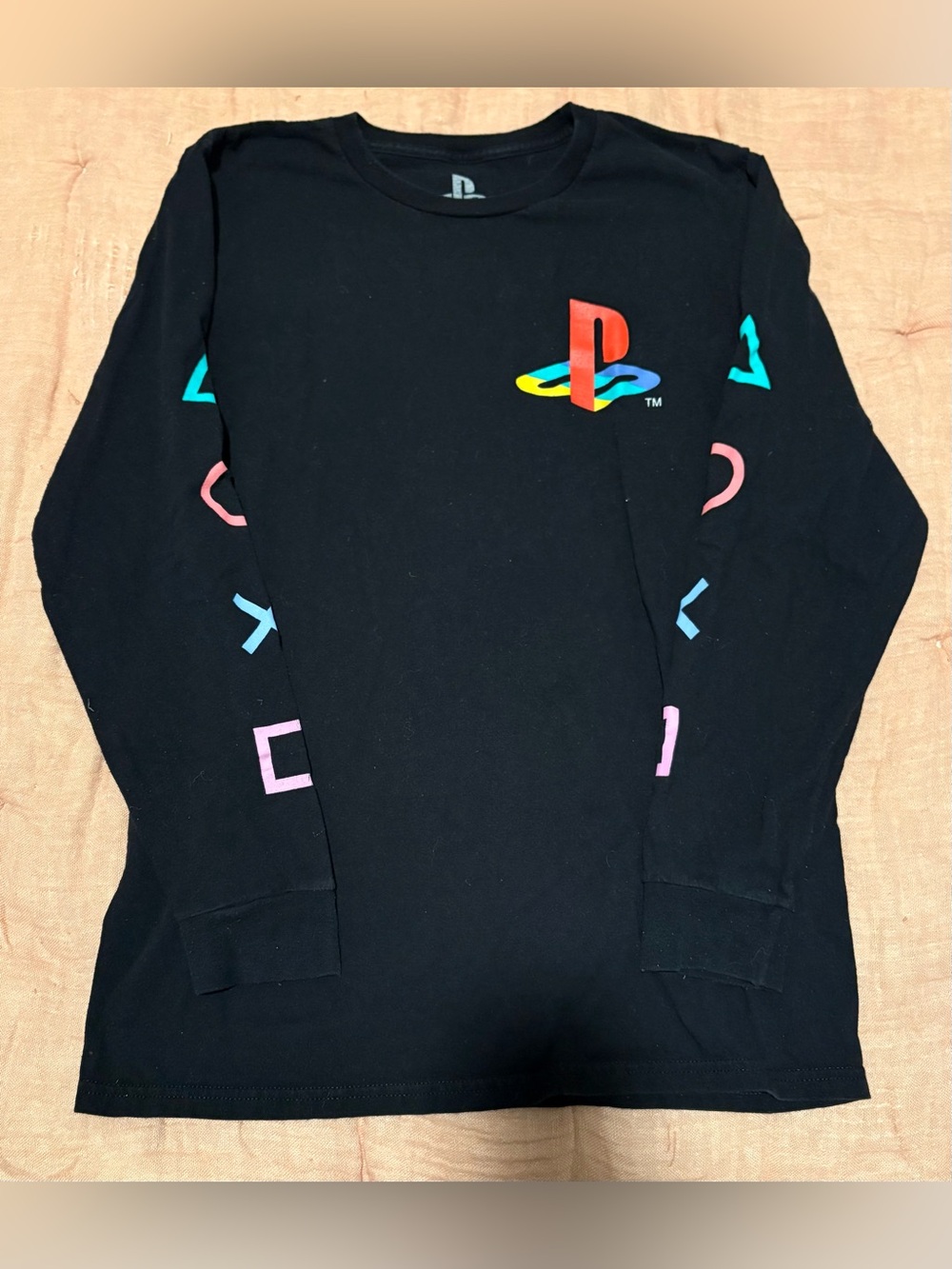 PlayStation Black Tee with Logo Print